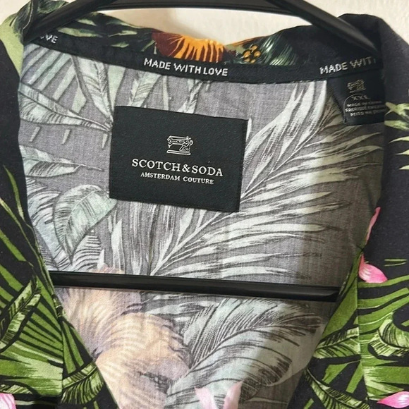 EUC Scotch & Soda Tropical Palm Button Down Shirt - Picture 2 of 4